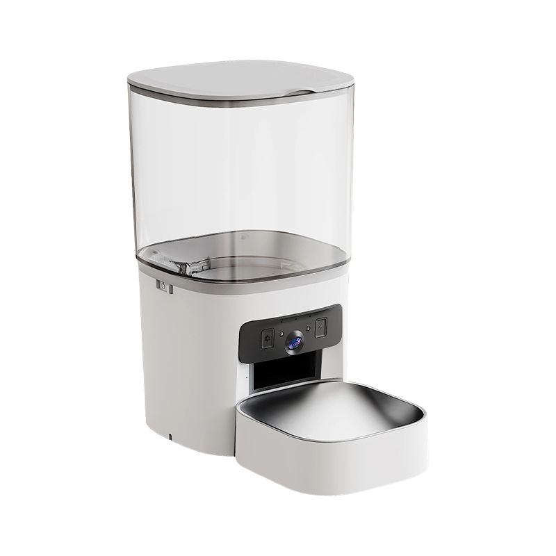 MAS-3007 جهاز تغذية الحيوانات الأليفة الذكي ثنائي العدسات مع وعاء شفاف سعة 6 لتر